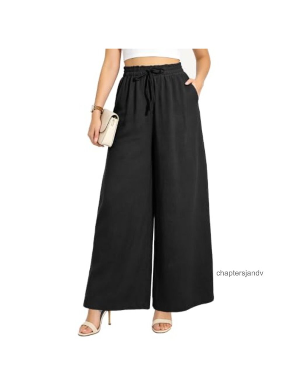 Women Wide Leg Palazzo Pants High Waist Flowy Lounge Pants with Pockets